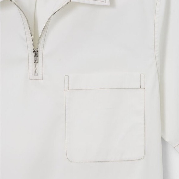 [2XL]Club Monaco Standard Fit 1/4 Zip Cotton Blend S/S Popover Shirt - Picture 5 of 12